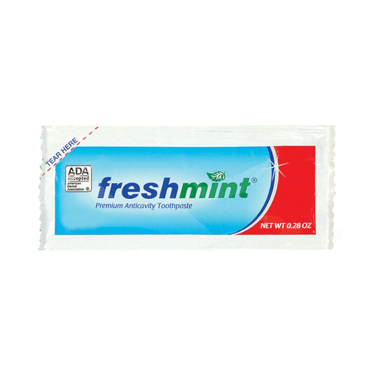 FreshMint TPADAP Fluoride Toothpaste Packet 0.28 oz. - ADA Approved (Case)